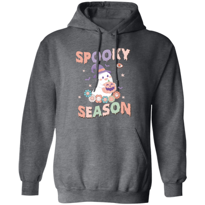 Spooky Season, Happy Halloween, Cute Boo Pullover Hoodie