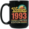 Hawaii 1993 Gift, Vintage 1993 Limited Gift, Retro 1993, Tropical Style Black Mug