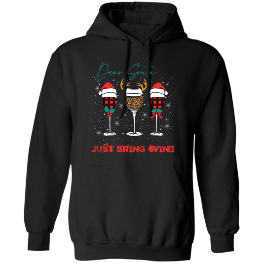 Dear Santa, Just Bring Wine, Caro Pattern, My Christmas Pullover Hoodie