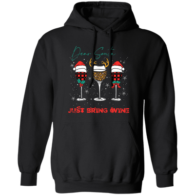 Dear Santa, Just Bring Wine, Caro Pattern, My Christmas Pullover Hoodie