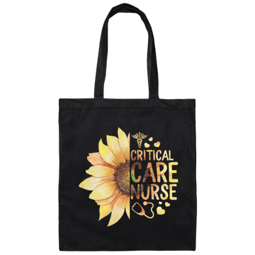 Love Sunflowers Critical Care Nurse Love Nurse Canvas Tote Bag