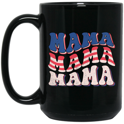 Groovy Mama, Retro Mama, American Mama, Mommy Black Mug