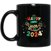 Happy New Year, 2024 New Year, New Year Fireworks Black Mug