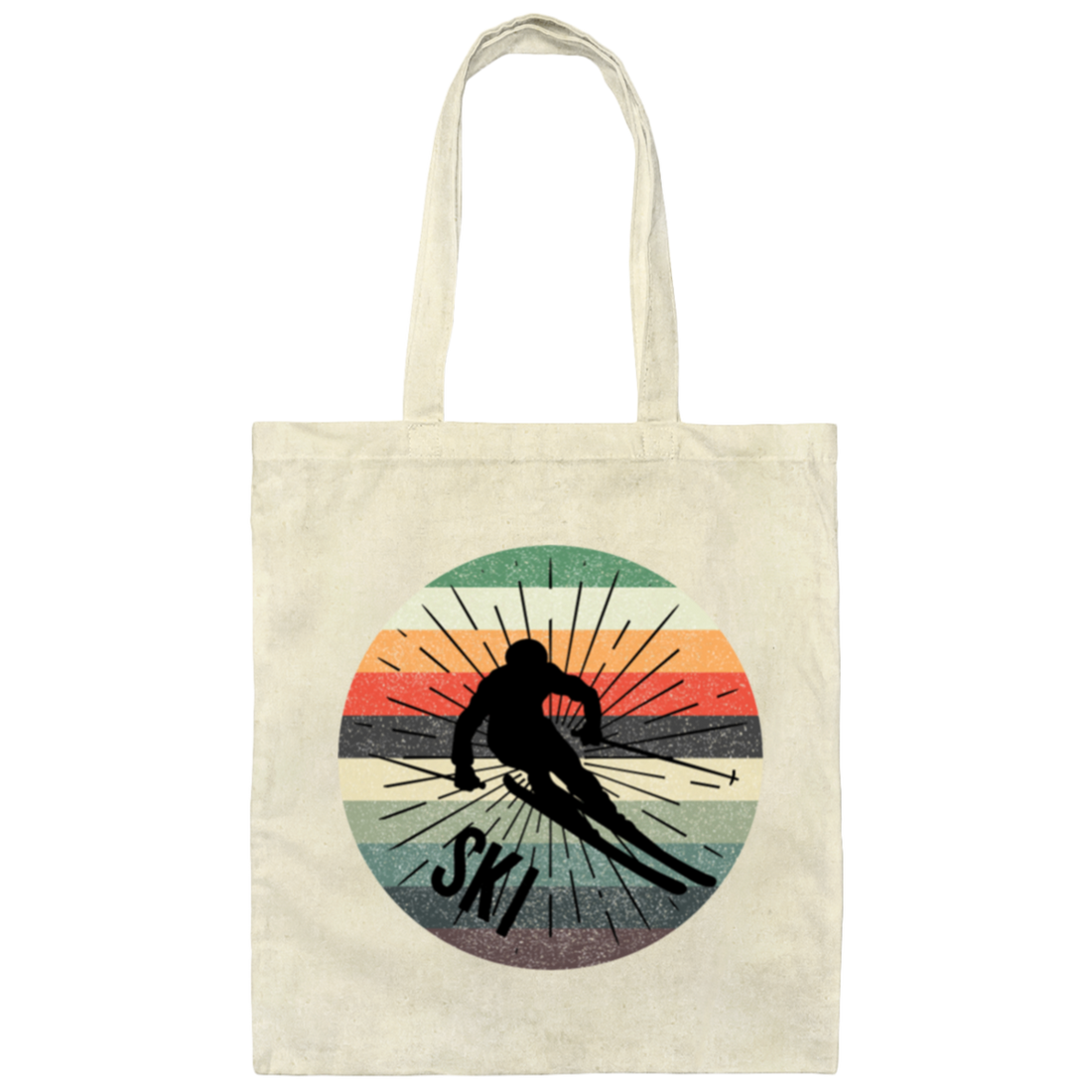 Ski Retro Skiing Mountain Winter Gift Canvas Tote Bag
