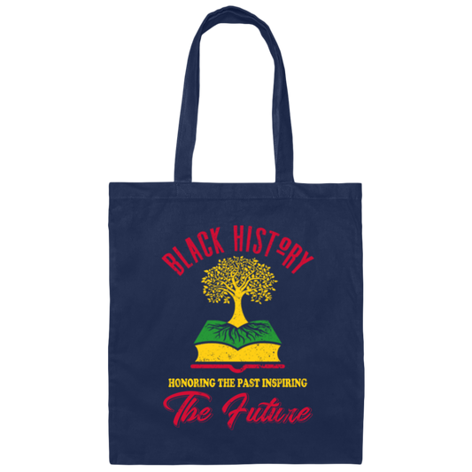 Honoring The Past Inspiring The Future Black Canvas Tote Bag