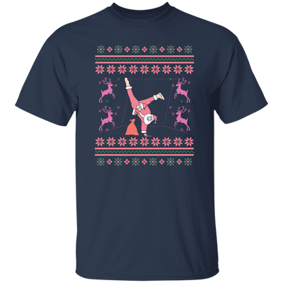 Pinky Santa, Hip Hop Santa, Santa Breakdance, Xmas Pattern, Merry Christmas, Trendy Christmas Unisex T-Shirt