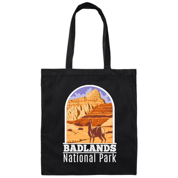 National Park Gift, Badlands Park Gift, Retro Badlands, Love National Parks Canvas Tote Bag