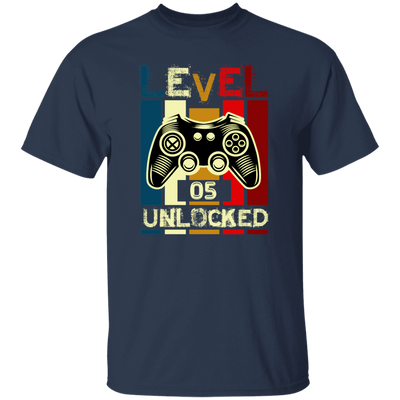 Gamer Love Gift, Level 5 Unlocked, Retro Style For 5th Birthday, Love 5th Unisex T-Shirt