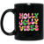 Holly Jolly Vibes, Light Bulb, Xmas Bulb, Holly Jolly Black Mug