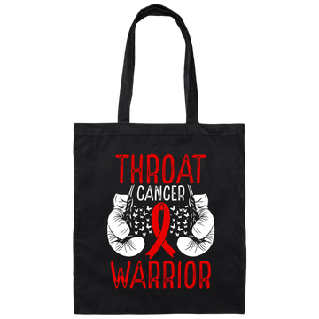 Colon Cancer Gift, Warrior Awareness, Ribbon And Gloves, Throat Cancer Canvas Tote Bag