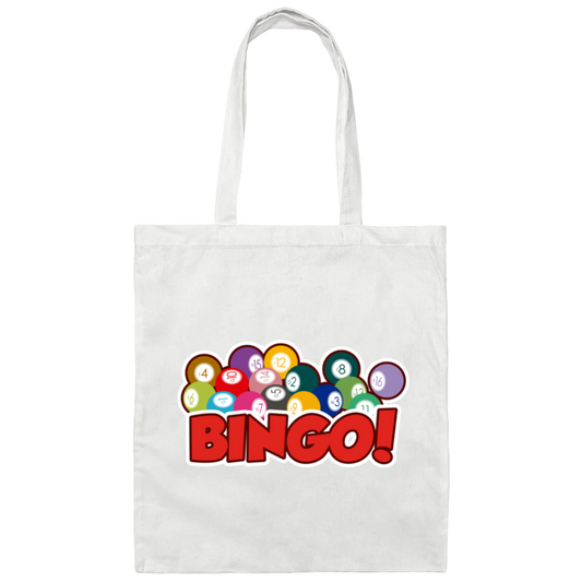Love Bingo Balls, Bingo Ticket, Bingo Lottery, Love Bingo Canvas Tote Bag