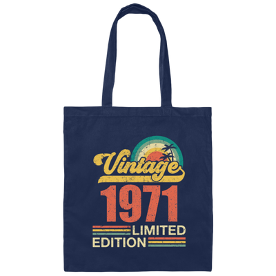 Hawaii 1971 Gift, Vintage 1971 Limited Gift, Retro 1971, Tropical Style Canvas Tote Bag