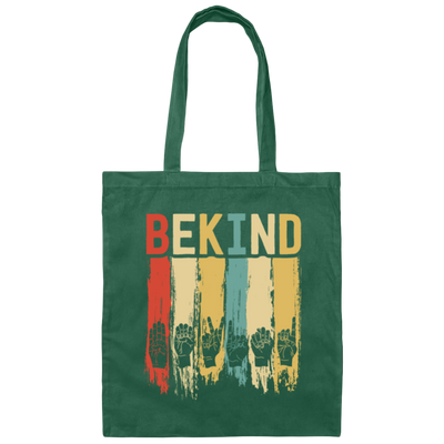 Be Kind Love Gift, Sign Language Gift, Gift For Deaf, Love Sign Language Canvas Tote Bag