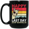 Alpaca Llama Vintage, Happy Last Day Of School Black Mug