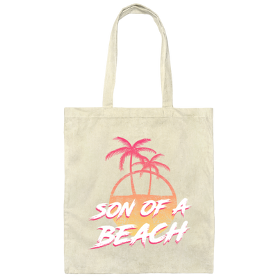 Son Of A Beach, Palm Trees And Holiday Canvas Tote Bag