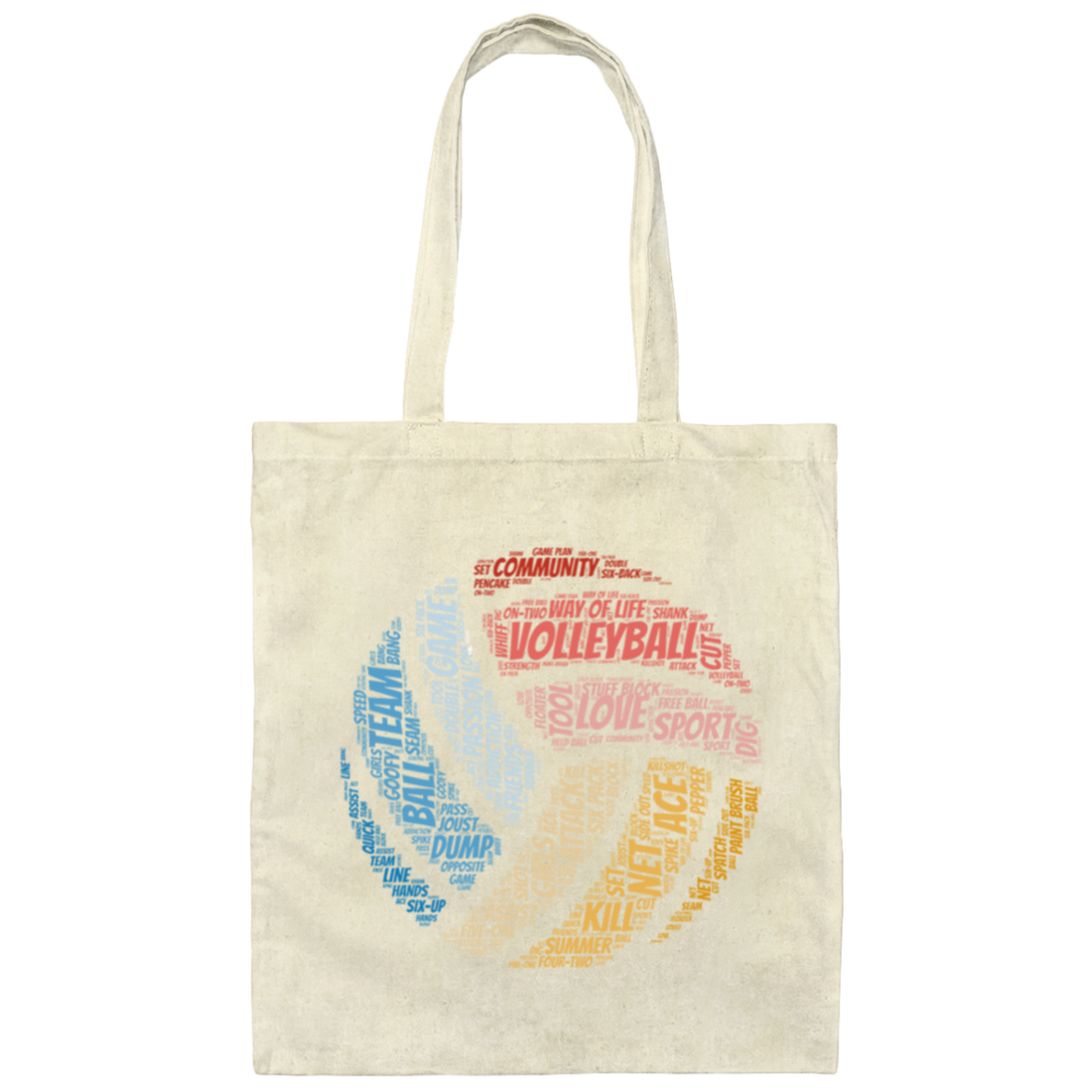 I Love Volleyball Love My Volleyball Team Canvas Tote Bag