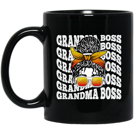 Grandma Gift, Grandma Boss, Granny Boss, Mother's Day Gifts Black Mug