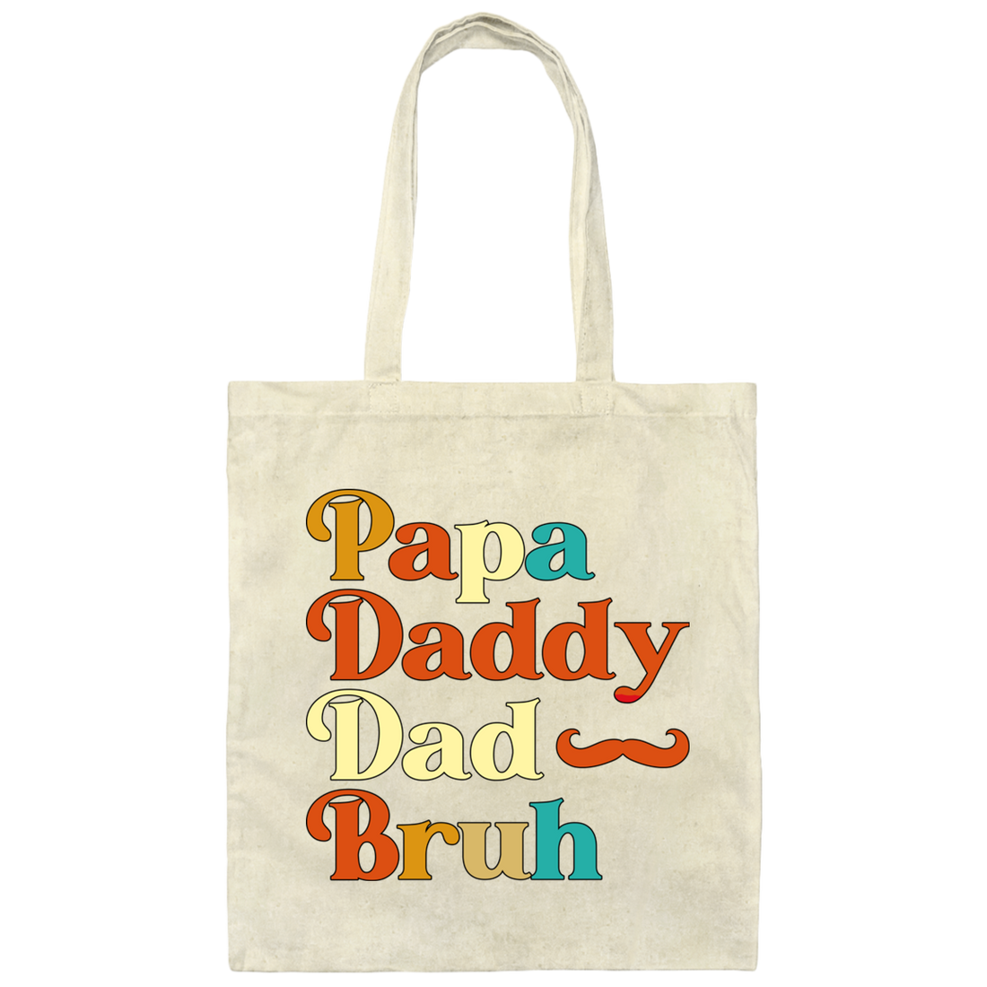 Daddy Bruh, Father's Day Gift, Love My Dad, Retro Daddy Bruh Canvas Tote Bag
