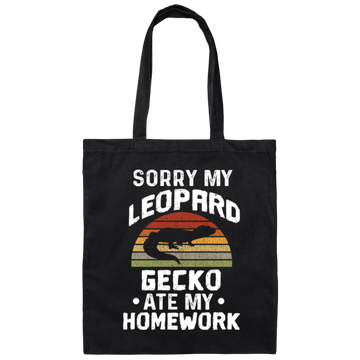 Funny Leopard Gecko Pet Lizard Retro Reptile Gift Canvas Tote Bag
