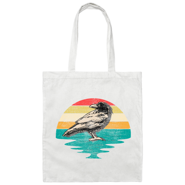 Crow Scavengers, Retro Bird Watching Canvas Tote Bag