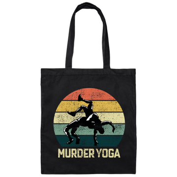 Funny Wrestling, Brazilian Jiu-jitsu, Murder Yoga, Martial Arts Vintage Sportsmen Canvas Tote Bag