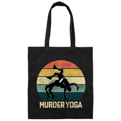 Funny Wrestling, Brazilian Jiu-jitsu, Murder Yoga, Martial Arts Vintage Sportsmen Canvas Tote Bag