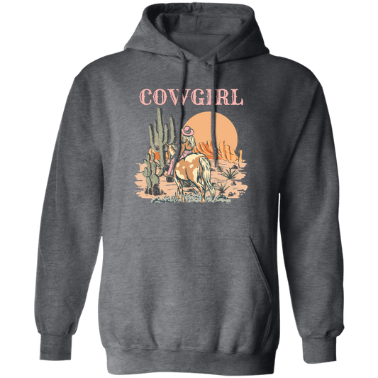 Cowboy Lover Gift, Cowgirl Life In Desert, Long Live Cowgirl Pullover Hoodie