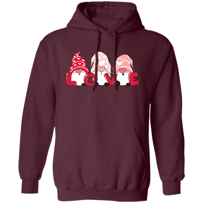 Cute Gnome, Set Of 3 Gnome, Love Gnome, My Love, Valentine's Day, Trendy Valentine Pullover Hoodie