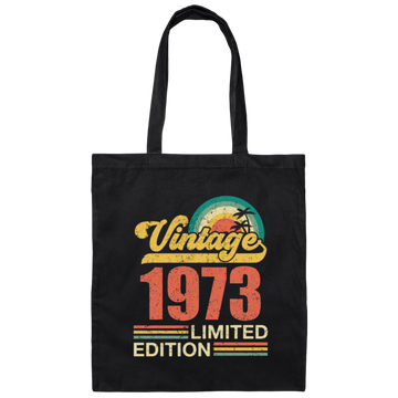 Hawaii 1973 Gift, Vintage 1973 Limited Gift, Retro 1973, Tropical Style Canvas Tote Bag