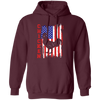 Chicken Silhouette, American Chicken, American Flag Pullover Hoodie