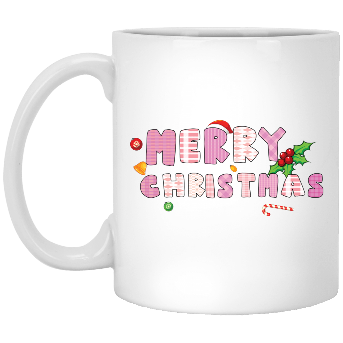 Merry Christmas, Pinky Christmas, Pink Lover, Christmas Lover, Merry Christmas, Trendy Christmas White Mug