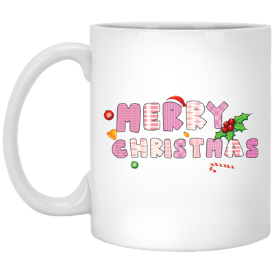 Merry Christmas, Pinky Christmas, Pink Lover, Christmas Lover, Merry Christmas, Trendy Christmas White Mug