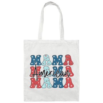 Mama, American Mama, Groovy Mama, Mommy's Day Canvas Tote Bag