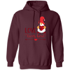 Love Lives Here, Loving Gnome, Cute Gnome, Valentine, Valentine's Day, Trendy Valentine Pullover Hoodie