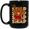 Oh Snap, Break Gingerbread, Funny Gingerbread, Merry Christmas, Trendy Christmas Black Mug