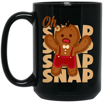 Oh Snap, Break Gingerbread, Funny Gingerbread, Merry Christmas, Trendy Christmas Black Mug