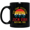 Hike Camp Adventure Zion Utah National Park, Retro Zion Black Mug