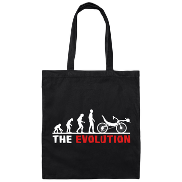 The Evolution Recumbent Bike Funny Retro Cyclist Canvas Tote Bag