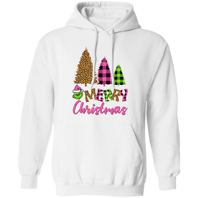 Leopard Christmas, Plaid Christmas, Trendy Grinch, Merry Christmas, Trendy Christmas Pullover Hoodie