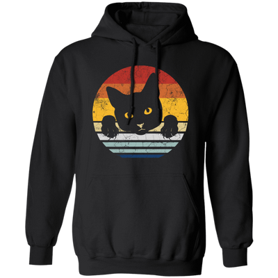 Black Cat Lover Gift, Kawaii Cat Retro Style, Best Cat Ever, Love Cat Pullover Hoodie