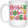 Holly Jolly Vibes, Light Bulb, Xmas Bulb, Holly Jolly White Mug