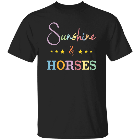 Sunshine And Horses, Groovy Hore, Retro Horse Unisex T-Shirt