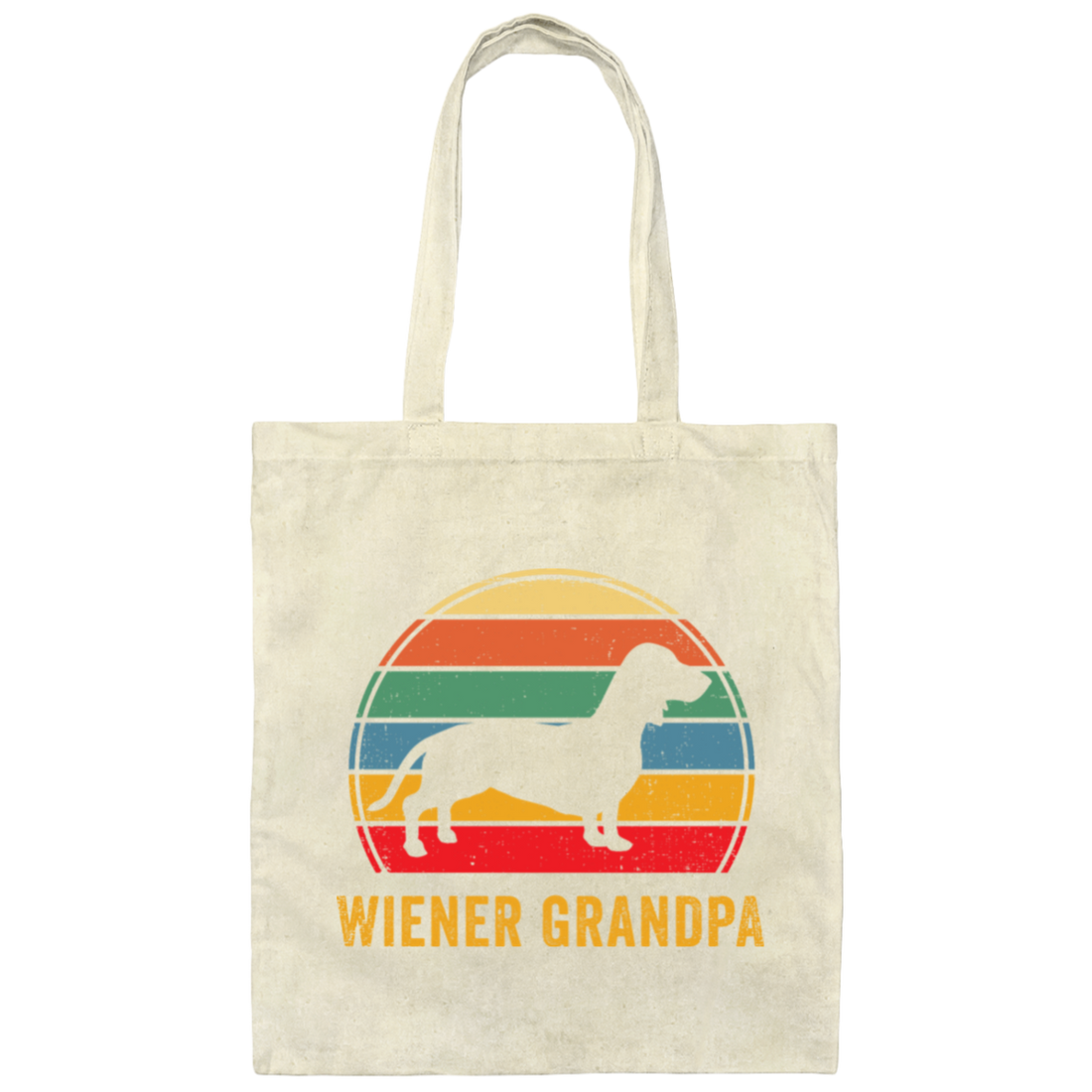 Wiener Grandpa Retro Wiener Dog Canvas Tote Bag