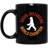 Bigfoot Gift, Social Distancing, World Champion, Retro Bigfoot Black Mug