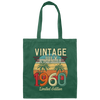 Vintage July 1960, Limited Edition 1960, Best Of 1960 Canvas Tote Bag