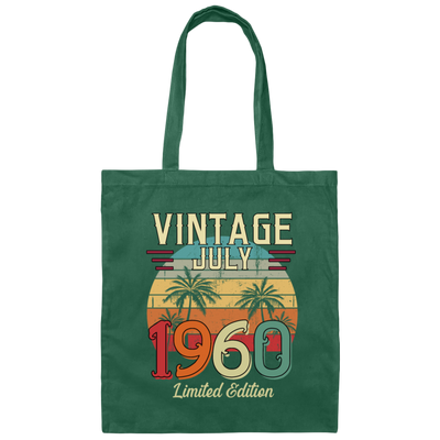 Vintage July 1960, Limited Edition 1960, Best Of 1960 Canvas Tote Bag