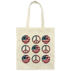 Peace American, Smiley Emotion, Smile America, Peace Smile Canvas Tote Bag