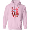 Love Gnome, Pink Leopard, Cute Love, Cute Valentine Pullover Hoodie