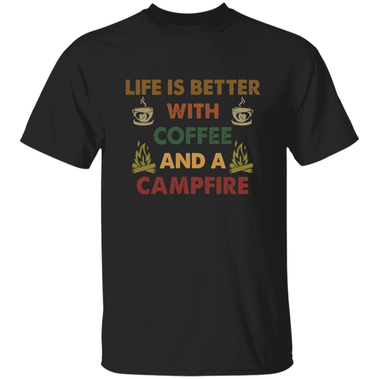 Vintage Coffee And A Campfire Coffee, Life Is Better Unisex T-Shirt