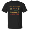 Vintage Coffee And A Campfire Coffee, Life Is Better Unisex T-Shirt